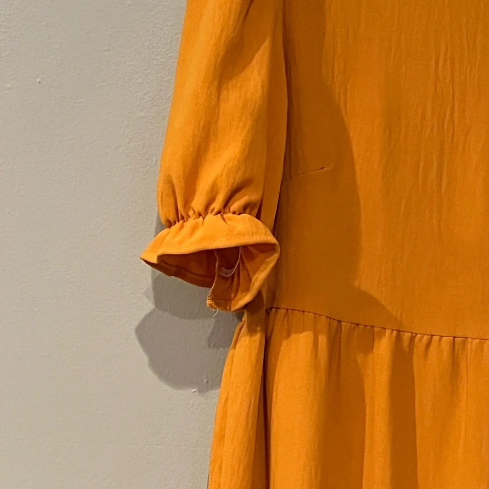 NWT Mustard colored babydoll dress with pockets comfy - Picture 2 of 7